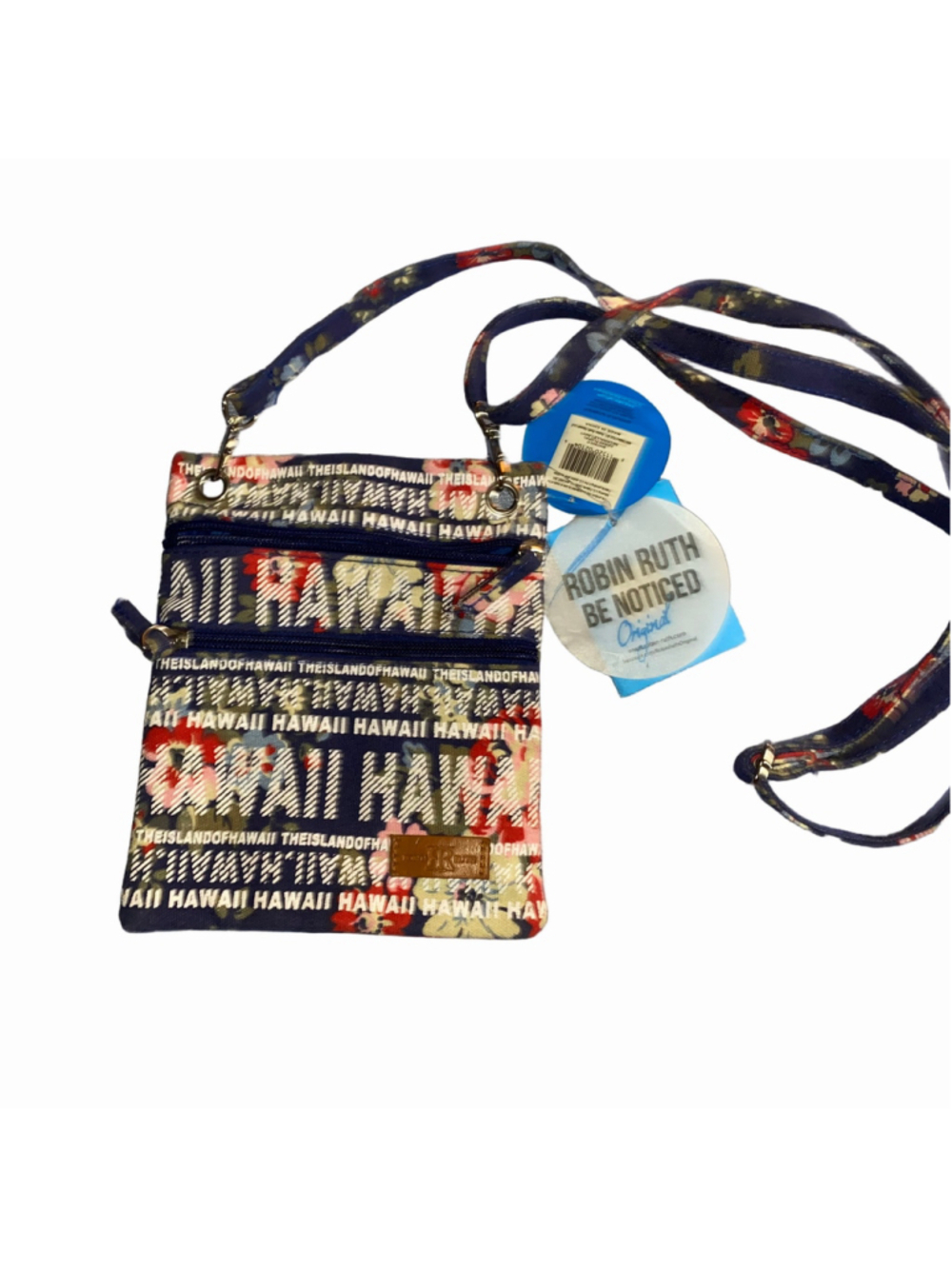 Women's Robin Ruth Hawaii Crossbody Bag Blue Red Floral NWT